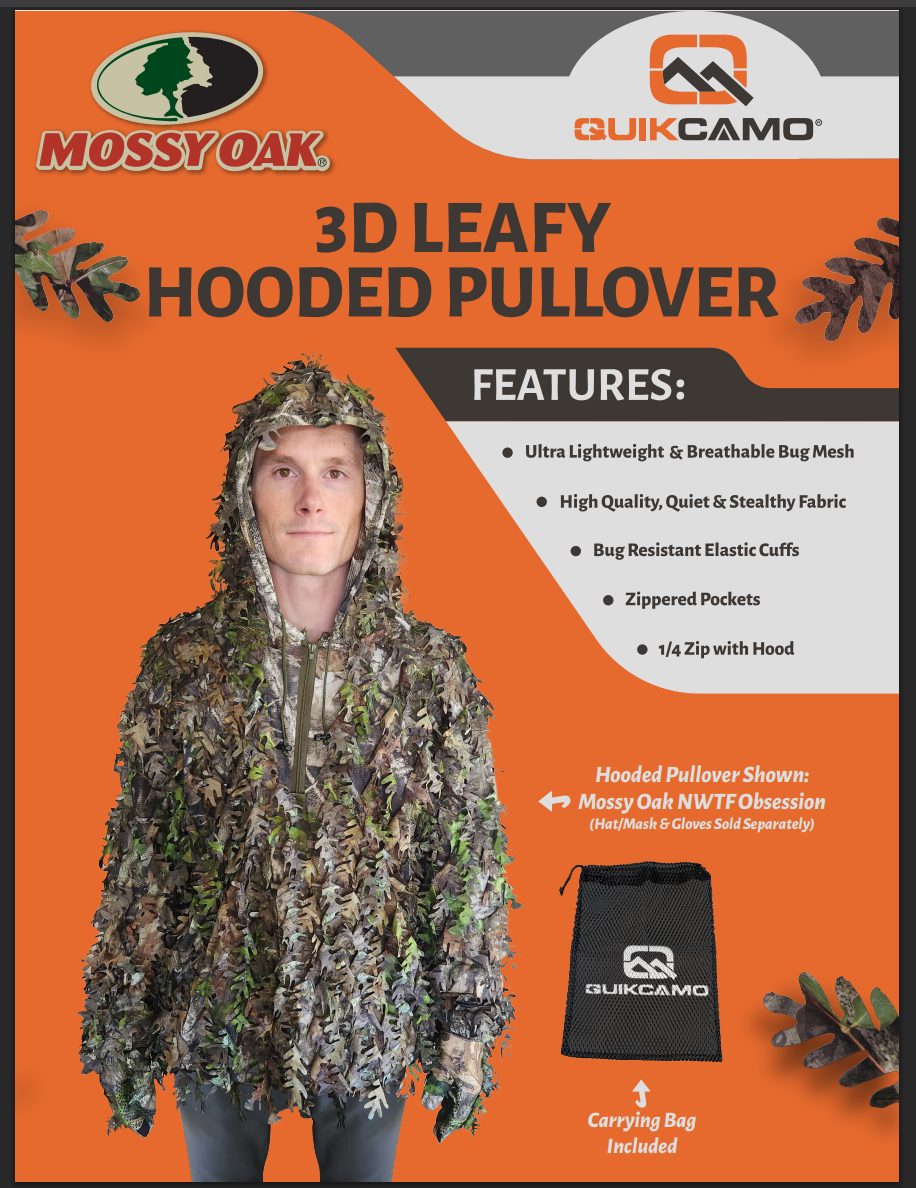 QuikCamo 3D leafy hooded pullover placard