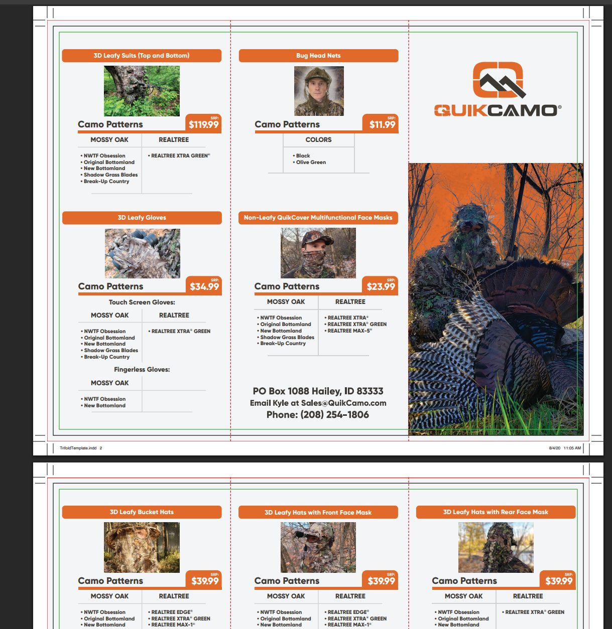 QuikCamo product catalog spread