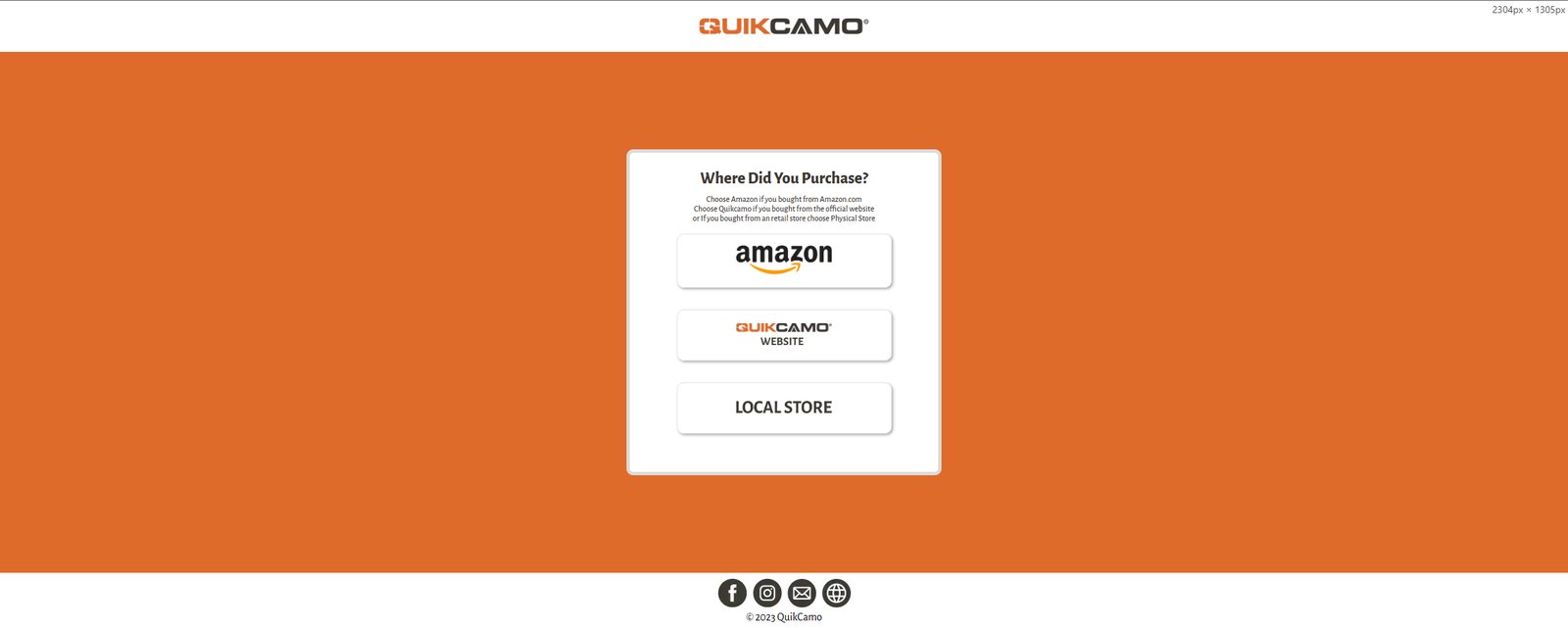 QuikCamo Amazon post-purchase reward funnel