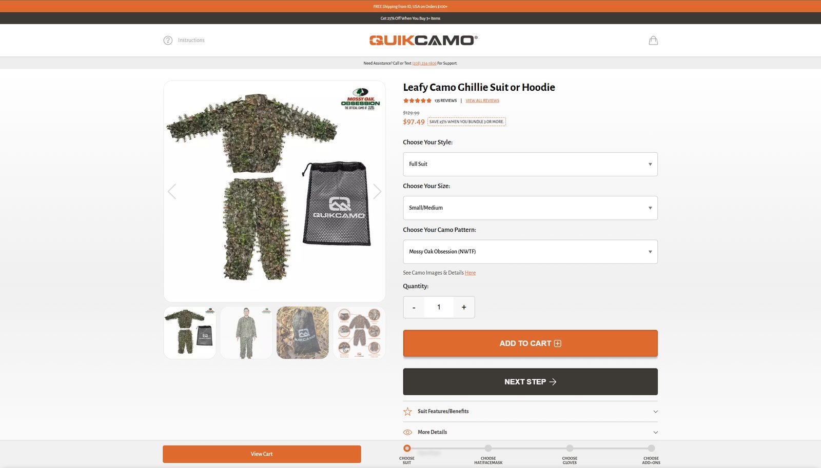 QuikCamo bundle builder interface