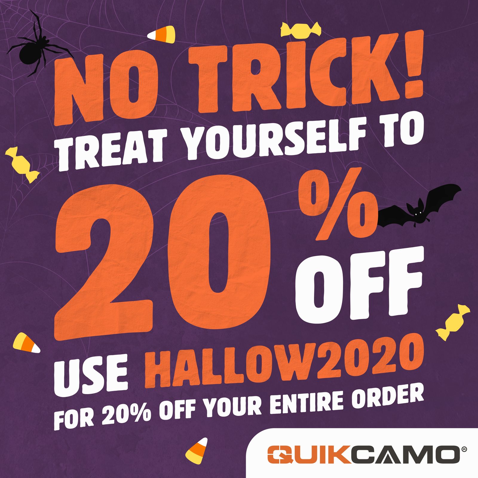 QuikCamo Halloween 20 percent off ad