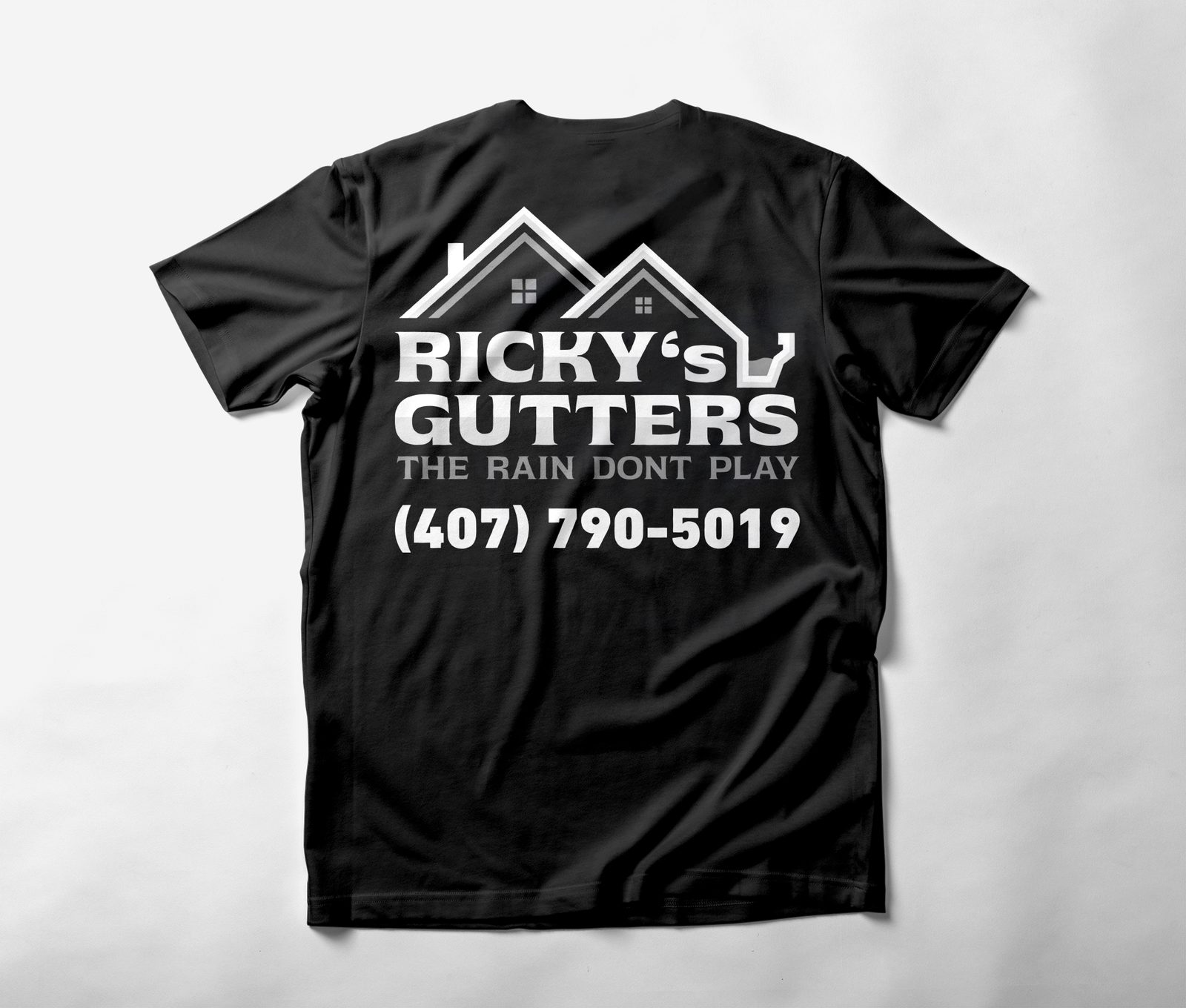 Ricky's Gutters crew t-shirt, black
