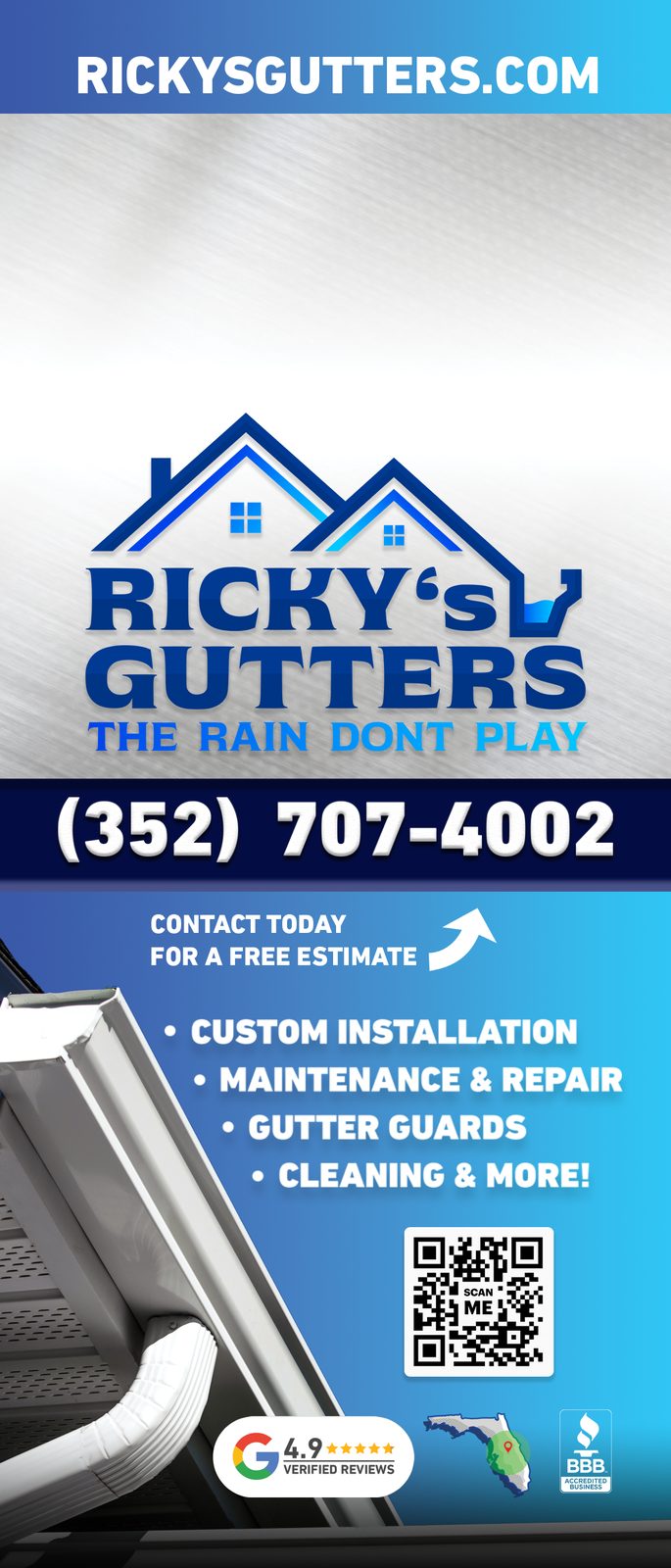 Ricky's Gutters door hanger design